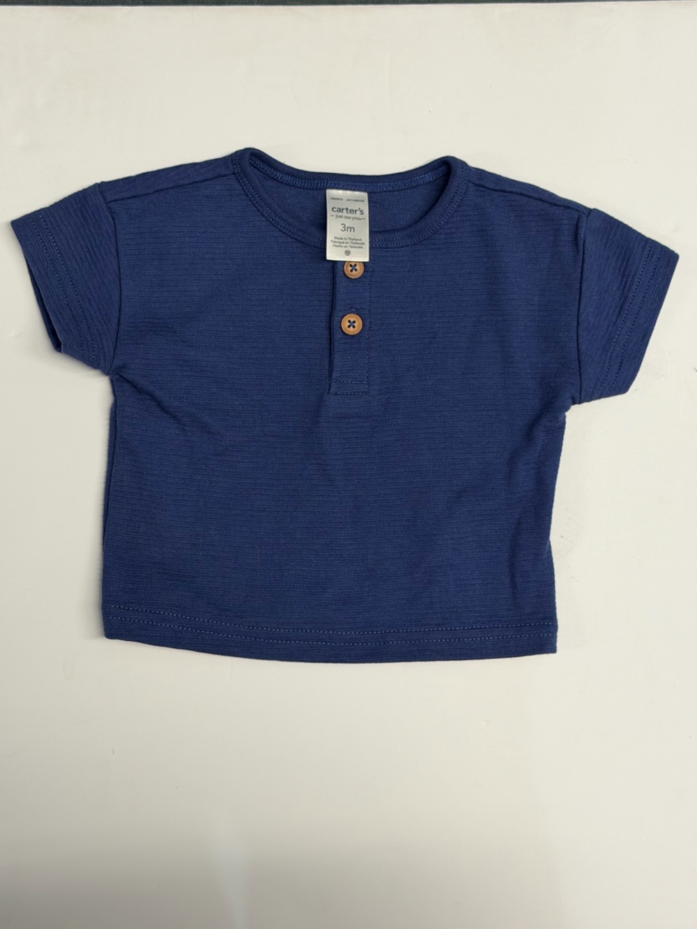 Carter's Navy Ribbed Short Sleeve Henley